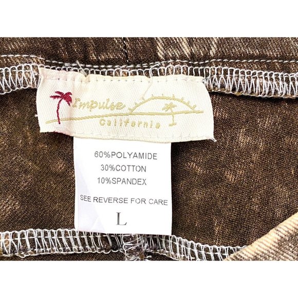 Impulse California Women's Pull On Pants Size Large Stretch Embroidered Brown - Picture 4 of 6